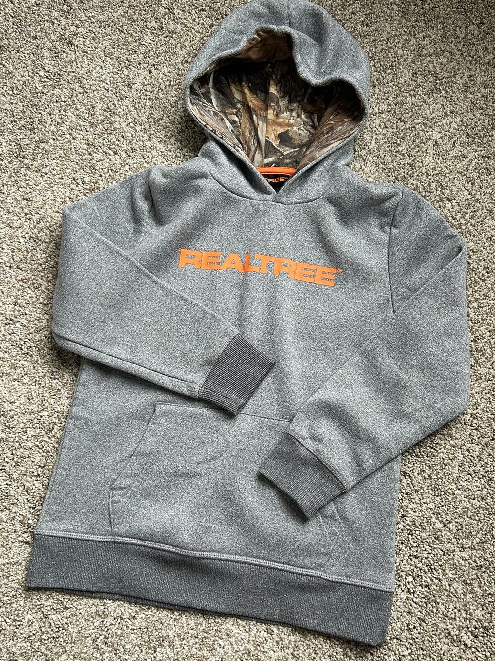 Youth Realtree Pullover Hoodie in Gray/Camo, Size 10/12